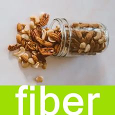jar with spilled nuts text says Fiber