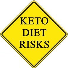 yellow traffic sign saying keto diet risks