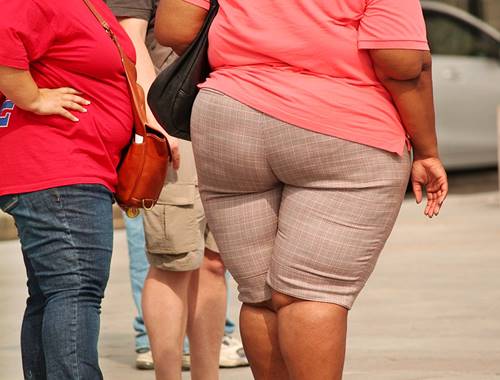 two overweight women view of rear and thick waist