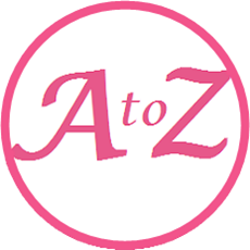A to Z written inside a circle pink