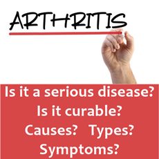 text: hand underlines with a red line the word ARTHRITIS