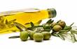 olives and bottle of olive oil