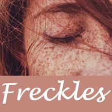 eye and cheek freckly woman